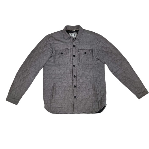 Jetty Mens Quilted Jacket Grey Button Up Outdoor Gray Cold Weather Sz Medium